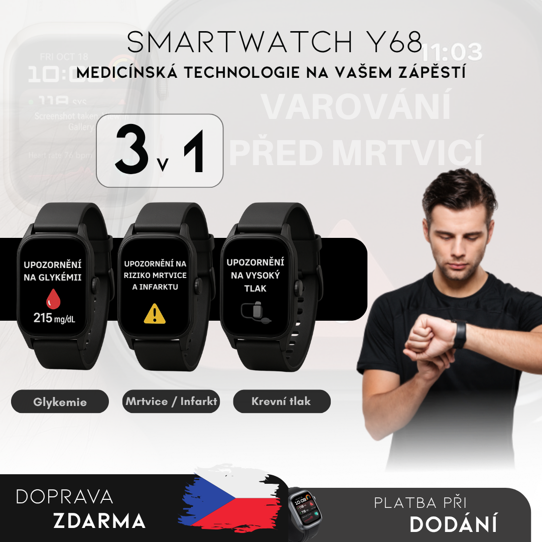 Smartwatch Y68 – Chytré ovládání